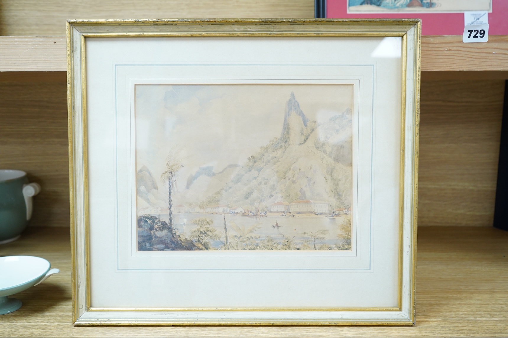English School, 19th century, View of Rio de Janeiro c.1840, unsigned, watercolour, 21 x 27cm